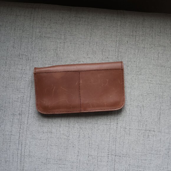 Able Alem Snap Wallet Wristlet Womens Whiskey Interior and Exterior Pockets - Picture 2 of 5